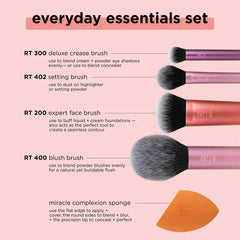 REAL TECHNIQUES EVERYDAY ESSENTIALS + BONUS MIRACLE COMPLEXION SPONGE SET