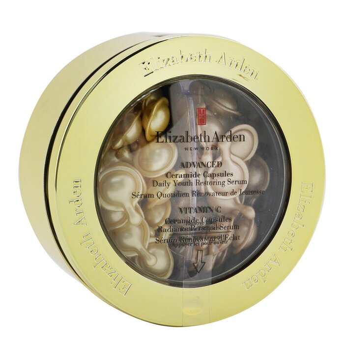 ELIZABETH ARDEN FIRM & BRIGHT ADVANCED CERAMIDE CAPSULES + VITAMIN C CERAMIDE CAPSULES ( 30 + 30)