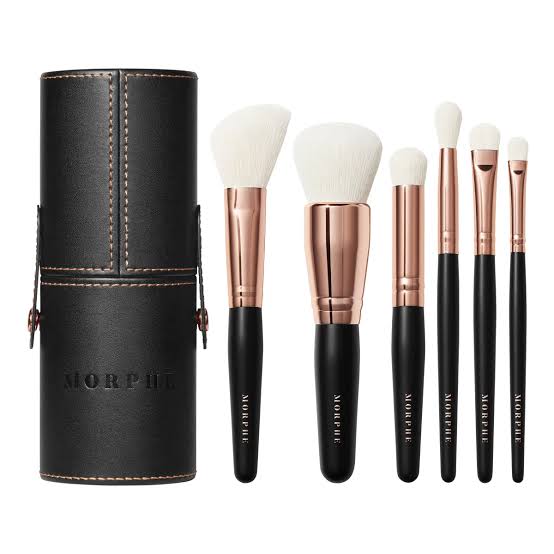 Morphe Rose Away 6 piece travel brush set